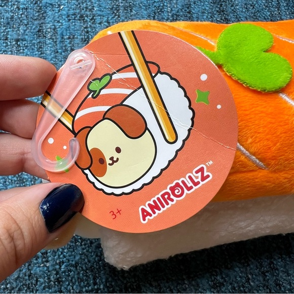 Anirollz Plush Sushi Salmon Puppiroll 6" Plush Stuffed Animal - Picture 7 of 8